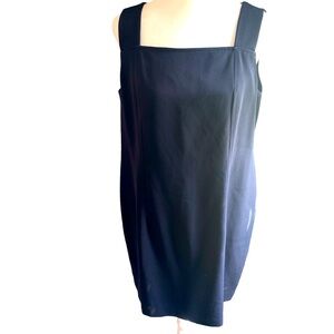 Carole Little Blue Zipper Closure Square Neck Chunky Straps Dress Size 12
